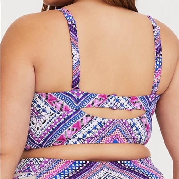 Torrid Vixen Multicolor Chevron Pushup Bikini Swimsuit Top - Picture 3 of 8